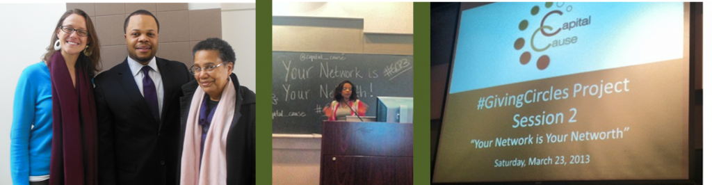 Pictured from Left to Right - Panelists Abby Flottemesch, Glen O'Gilvie, Pat Pasqual and Darla Bunting,  Giving Circles Project Lead for Capital GCPs